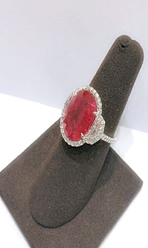 AIGS CERTIFIED NATURAL VIVID RED COLOR RUBY OVAL SHAPE SET UNIQUE HALFMOON ROUND