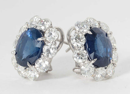 Exquisite Ceylon Sapphire Diamond Gold Earrings