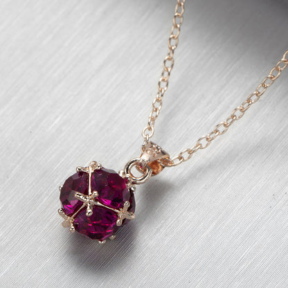 Personalized Rose Gold Necklace Diamond Ball Zircon Pendant