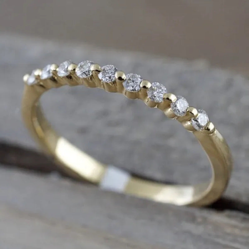 Fashion Half Eternity Moissanite Diamond Jewelry Dainty 925 Sterling Silver Whit