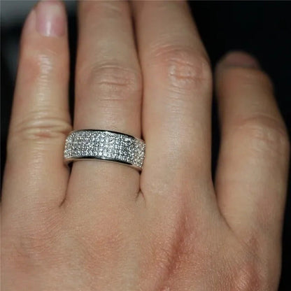 Vojo Hot Sale White Sapphire Diamond Wedding Band Rings Engagement Anniversary P
