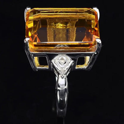 Gorgeous Citrine Ring Wedding Birthstone Bride Engagement Brand Ring Jewelry Siz
