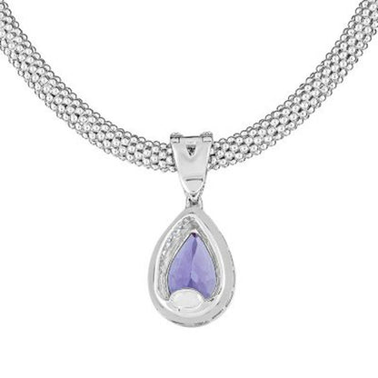 Pear-Shaped Amethyst and White Topaz Necklace in Italian Sterling Silver