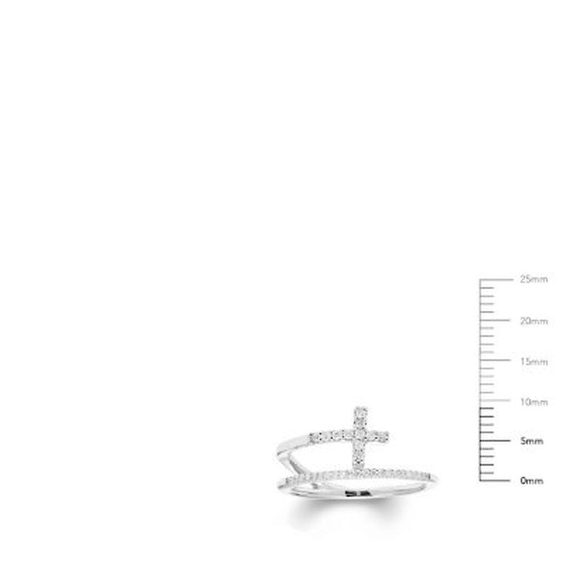 0.16 CT. T.W. Diamond Cross Ring in Sterling Silver