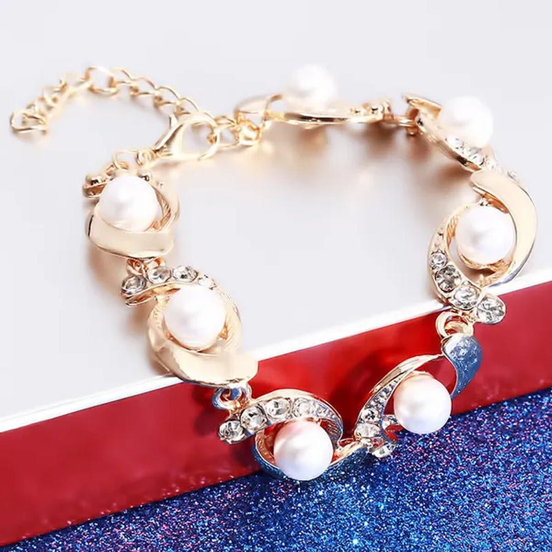 European and American Creative New Pearl Necklace Suit, Alloy Diamond Necklace E
