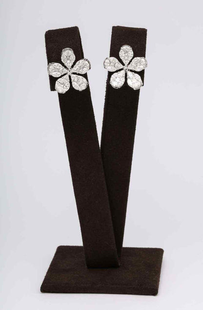 Diamond Flower Earrings