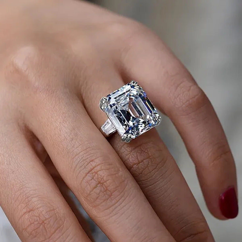 Luxury 100% 925 Sterling Silver Created Pink White Sapphire Square Cut Diamond W
