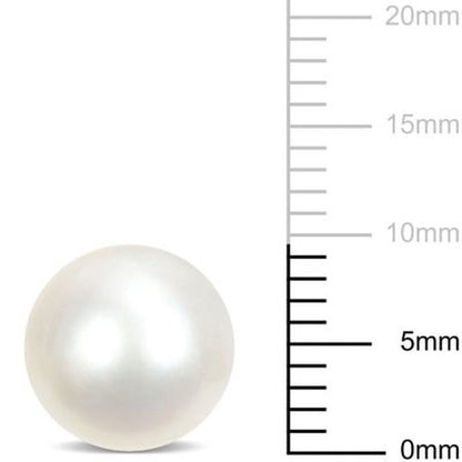 9-10 MM Round-Shaped South Sea Pearl Stud Earrings in 14K White Gold