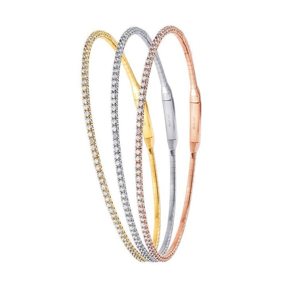 Flexible Diamond Bracelet 1.00 Ct 14K Yellow Gold