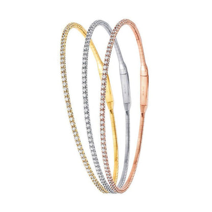 Flexible Diamond Bracelet 1.00 Ct 14K Yellow Gold