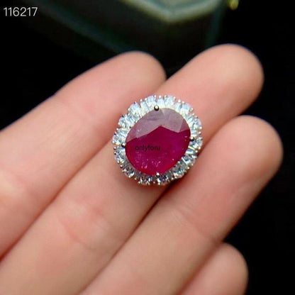100% Natural Genuine Ruby Gemestone Fashionable Silver Ring 925 Solid Sterling