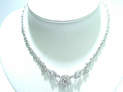 ROUND BRILLIANT DIAMOND NECKLACE ANTIQUE REPRODUCTION