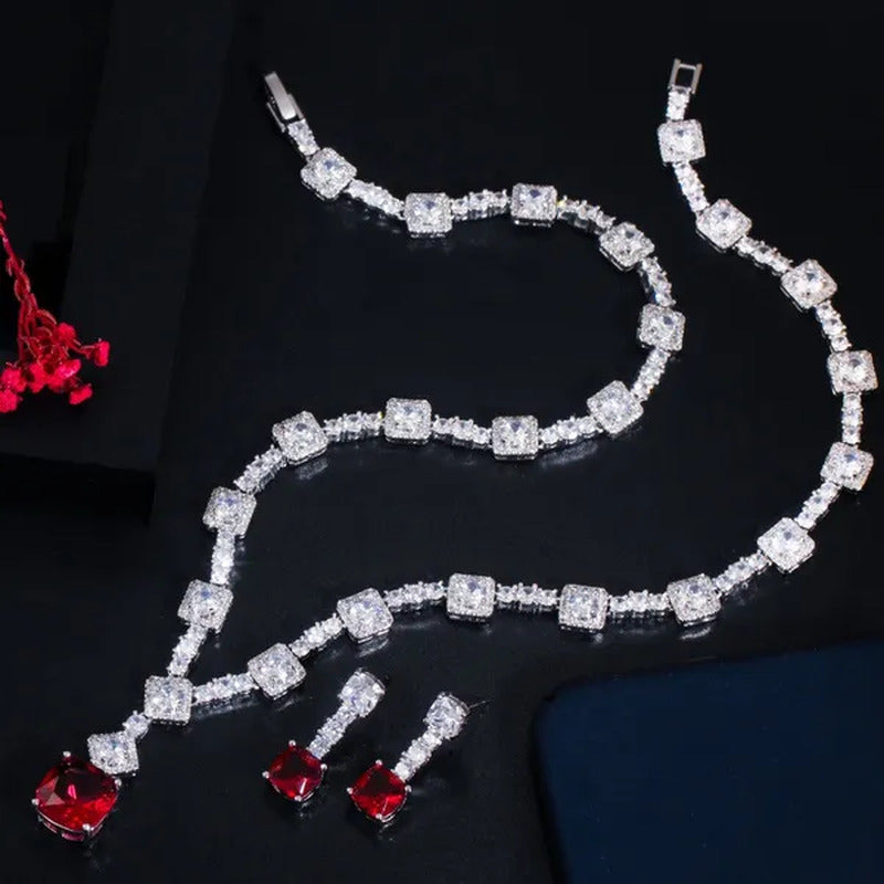 CANDICE Fashion Modern Bridal Party Jewelry White Cubic Zirconia with Exquisite