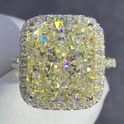 Luxurious Real 925 Sterling Silver 3EX Radiant Cut 8CT VVS D Color Created