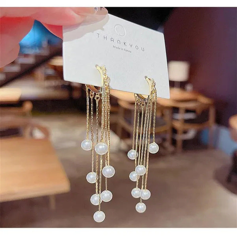 New Trend Elegant Tassel Long Earrings for Women Fashion Dangle Earring Jewelry