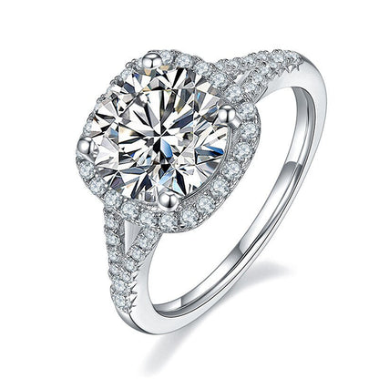 3 Carats Real Moissanite Ring 925 Sterling Silver Luxury Charms Hearts