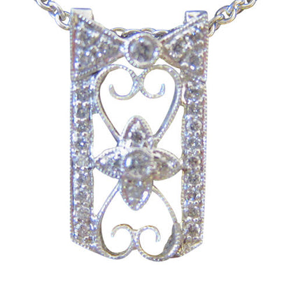 BOW HEART AND FLOWER PENDANT INCLUDED CHAIN