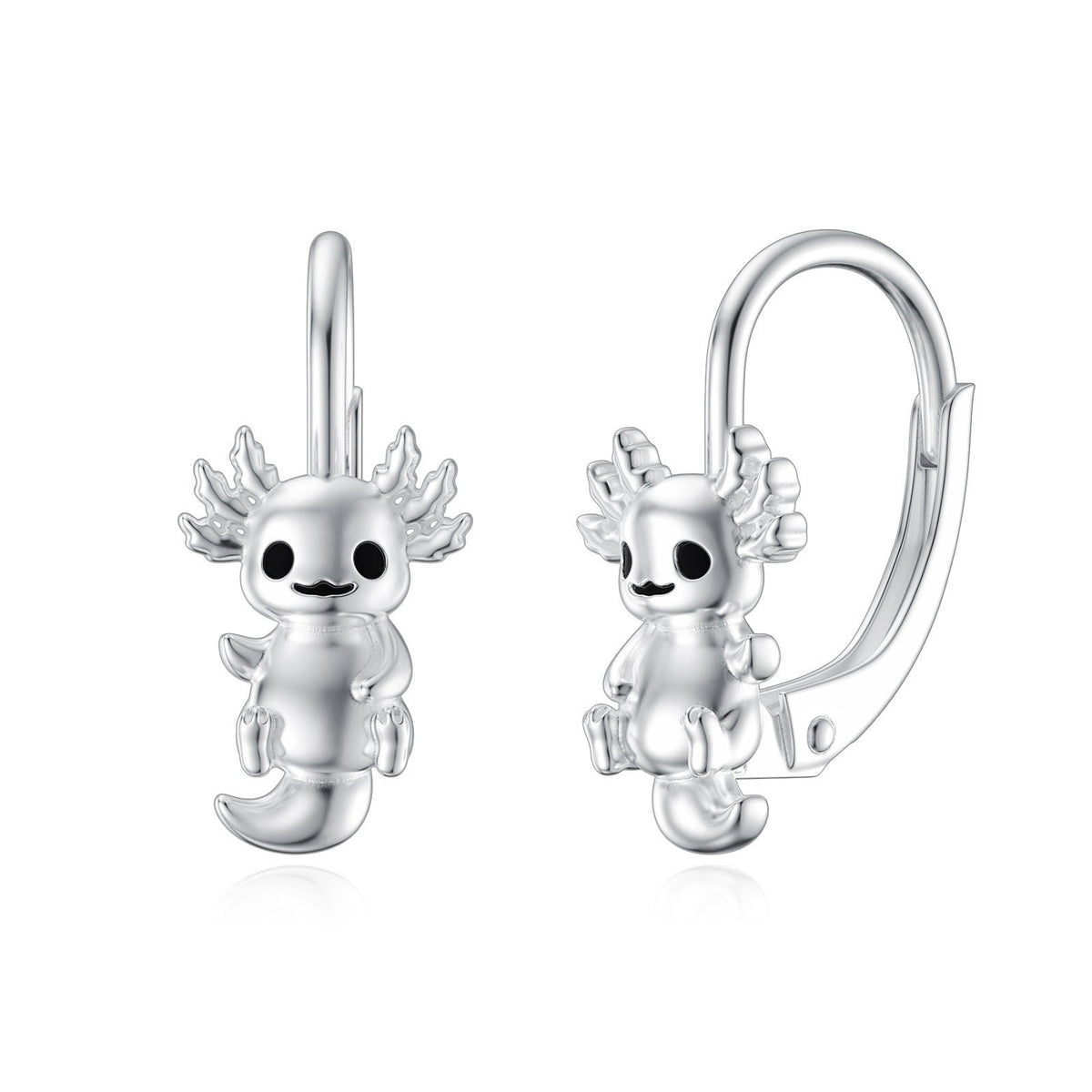 Axolotl Fish Animal Earrings 925 Sterling Silver Hypoallergenic Huggie Hoop Earr