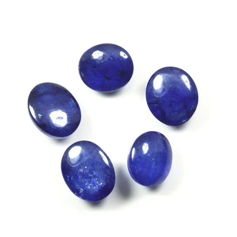 Blue Sapphire Gemstone 24.8 Carat Natural Cabochon Loose 5 Pieces Wholesale Lot