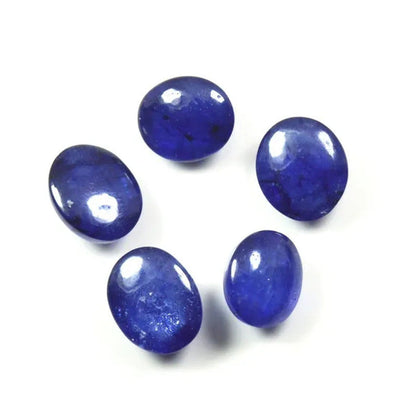 Blue Sapphire Gemstone 24.8 Carat Natural Cabochon Loose 5 Pieces Wholesale Lot