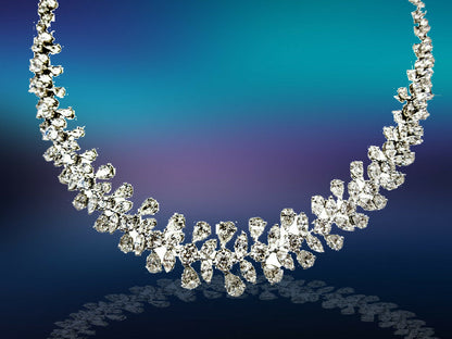 DIAMOND PEAR ROUND BRILLIANT MARQUISE SHAPE DIAMOND CHOKER SET DIAMOND NECKLACE