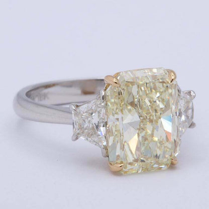 5 Carat Radiant Cut Yellow Diamond Ring GIA Certified