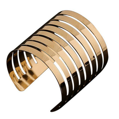 New Fashion Women'S Vintage Gold Punk Cuff Bracelet Jewelry Gold