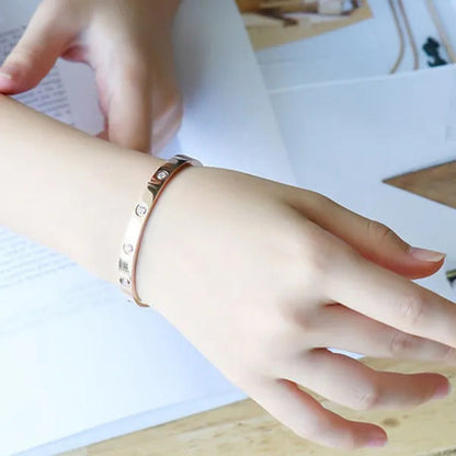 New Fashion Classic Women'S Bangles for Women Gold Rose Gold Silver Color Rhines