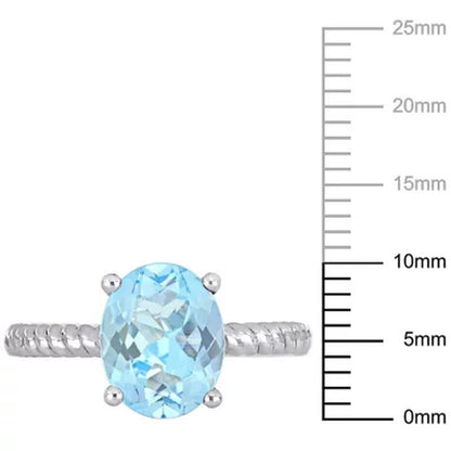 Aquamarine Promise Ring in 14K White Gold