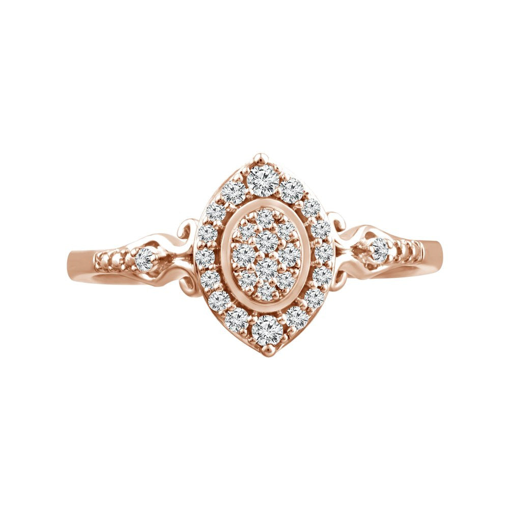 Color of Love 1/5 Cttw Diamond Promise Ring in 10KT Pink Gold (I3)