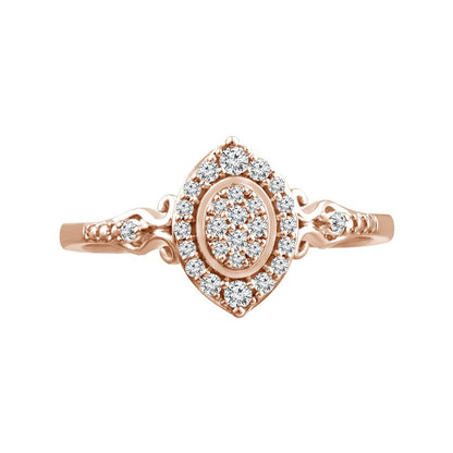Color of Love 1/5 Cttw Diamond Promise Ring in 10KT Pink Gold (I3)