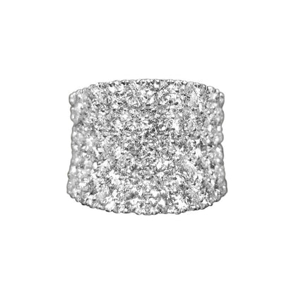 DIAMOND DOME BAND HALF WAY SET GRADUATED STYLE RING