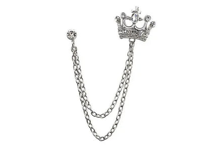 Classic European Crown Brooch Lapel Pin Men Suit Boutonniere Badge Brooches for