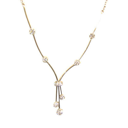 2.15 CT DIAMOND LONG NECKLACE CLUSTER BOTTOM 20 INCH NECK SIZE 14 K WHITE GOLD