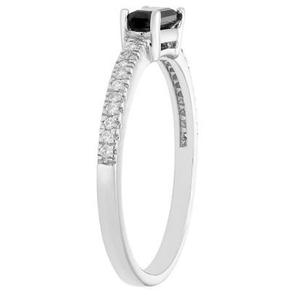 Onyx and 0.10 CT. T.W. Diamond Ring in 14K Gold