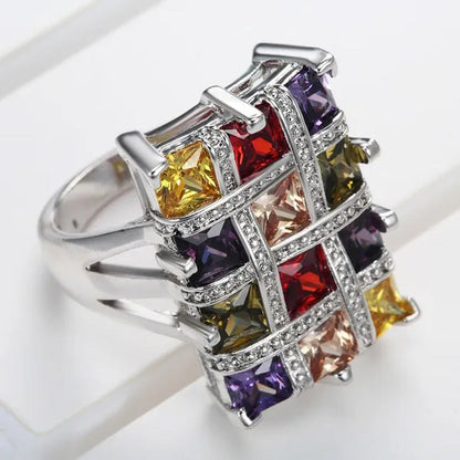 Fashion Woman Jewelry 925 Sterling Silver Gemstone Tanzanite Ruby Topaz Peridot
