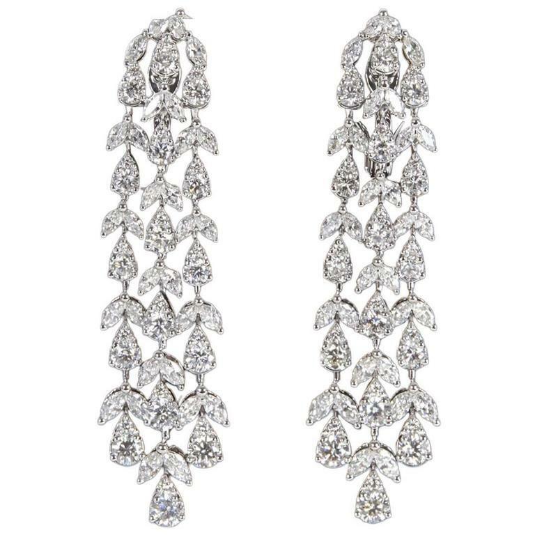 Elegant Diamond Gold Drop Earrings