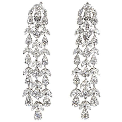 Elegant Diamond Gold Drop Earrings