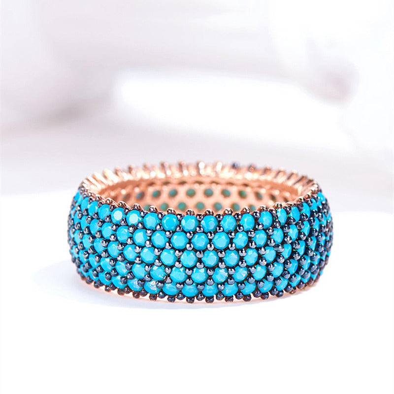 Turkish Turquoise Colored Gemstone Ring for Women