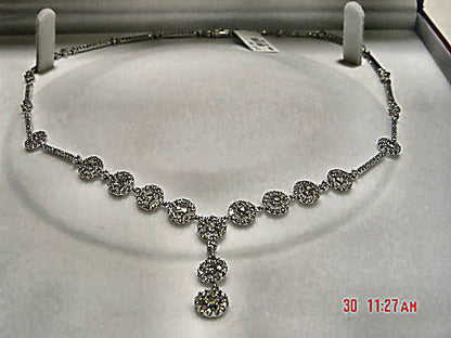 DIAMOND ROUND BRILLIANT SHAPE ROSE SHAPE DIAMOND NECKLACE