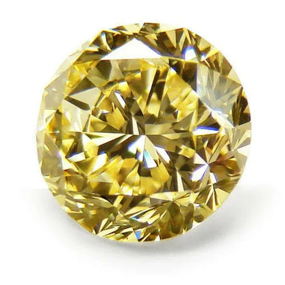 5.0Mm 0.5Ct Yellow Diamond round Excellent Cut Loose Gemstone with GIA Certifica