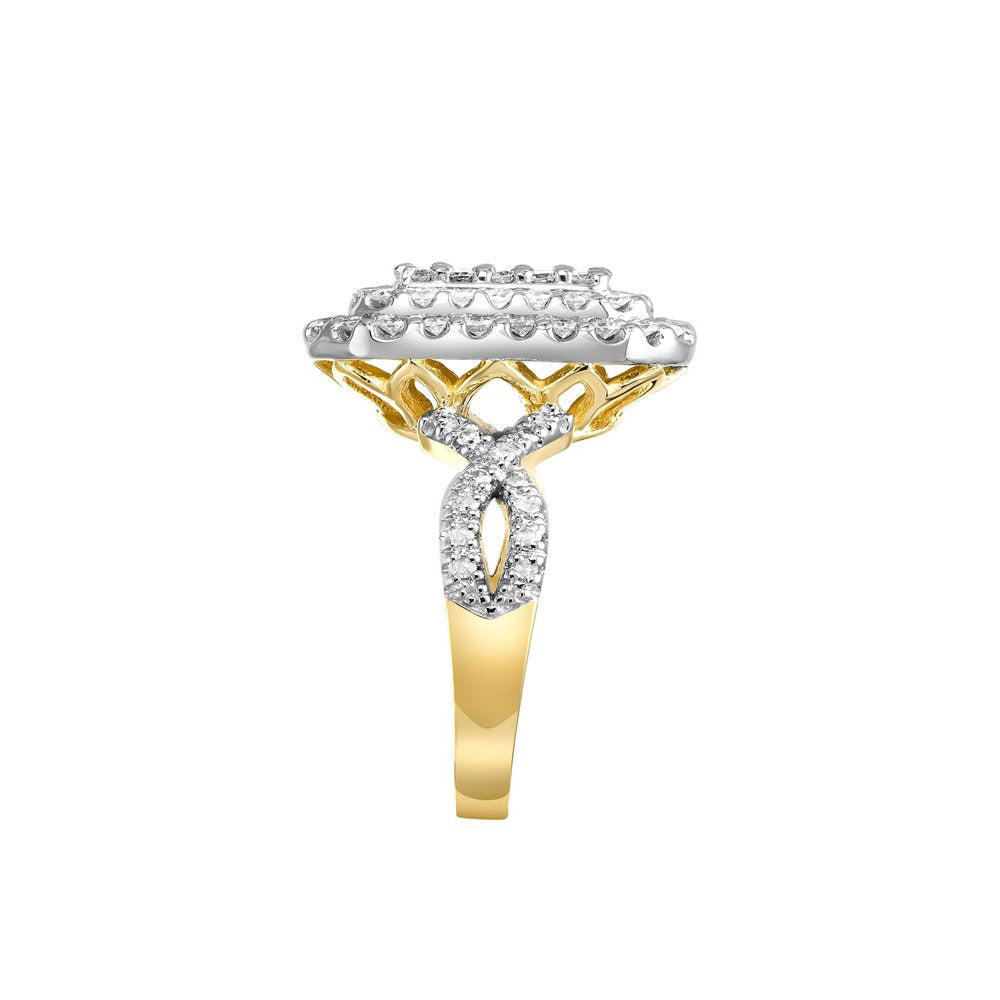 3/4Ctw 10KT Yellow Gold Emerald Limited Edition Genuine Certified Diamond Ring b