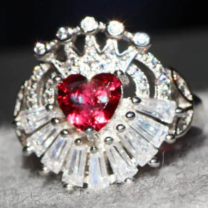 Luxury 925 Silver Sapphire Ring Natural Gemstones Ruby Ring Birthstone Engagemen