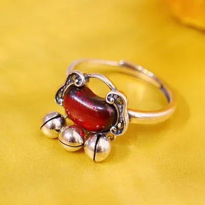 Popular Women'S Fashion 925 Sterling Silver Ring Elegant Retro Ruby Longevity Lo