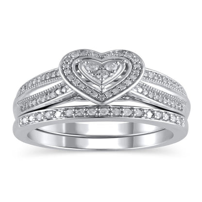 1/5 Carat T.W. (I3 Clarity, I-J Color) Forever Bride Heart Shaped Halo Diamond C