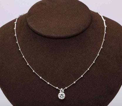 Round Diamond Solitaire Necklace GIA Certified