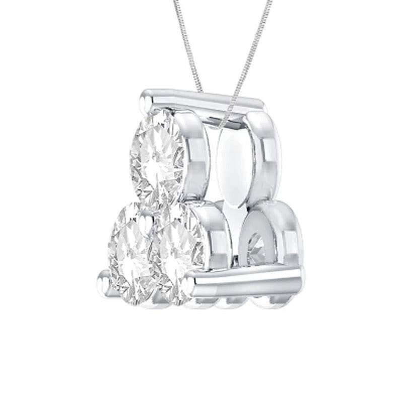 0.38 CT. T.W. Diamond Three Stone Pendant in 14K White Gold