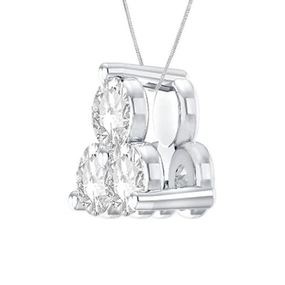 0.38 CT. T.W. Diamond Three Stone Pendant in 14K White Gold