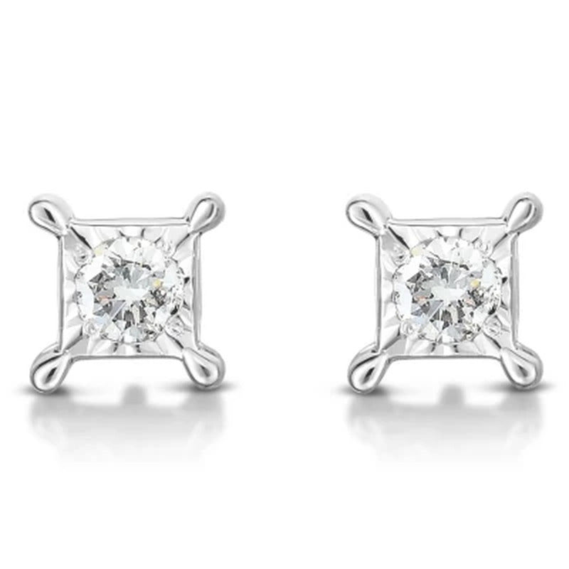 0.13 CT. T.W. Diamond Earring in 14K White Gold