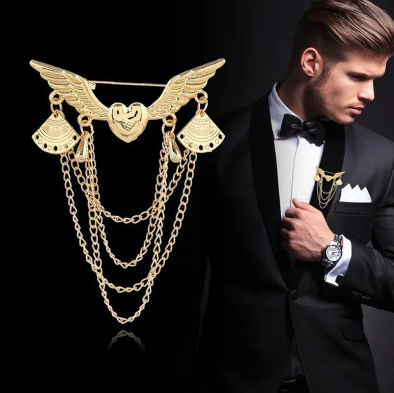 New Brooch Retro Tassel Inlaid Diamond Collar Pin Alloy Pin
